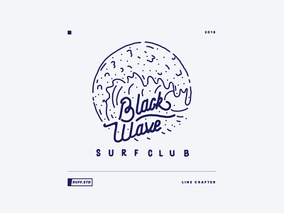 Surfing club logo - hand drawn brand