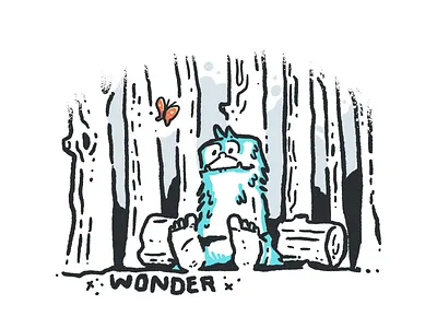 Wonder-foot bigfoot bigfoots butterfly creature cryptid drawing forest hand drawn illustration myth procreate sasquatch woodland yeti