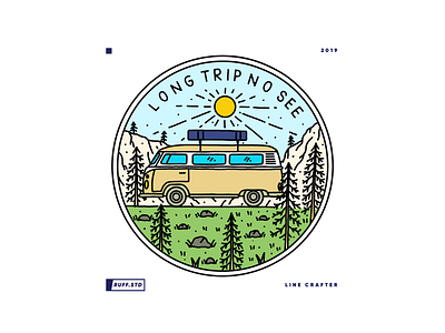 Long trip badge - hand drawn procreate