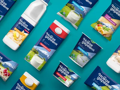 New Village – dairy foods branding design food packaging