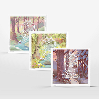 Nature Tales meditation cover illustration art branding computer cover cv design digital illustration label meditation nature sound