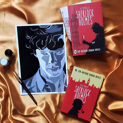 Sherlock Holmes. illustration painting