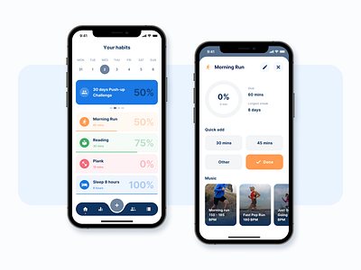 Habigo Mobile App - Shot #2 .habit fitness habit tracker health mobile app tracker ui design uiux ux design