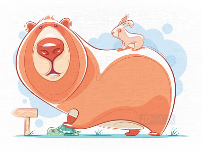 bear catching tortoise with rabbit animals art artwork cartoon cartoon character cartoon illustration character character art design digital drawing drawing graphic design graphics illustration illustrator lines drawing vector vector artwork vector drawing vector illustration