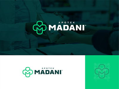 Apotek Madani Logo Design golden ratio logo logo design pharmacy typography