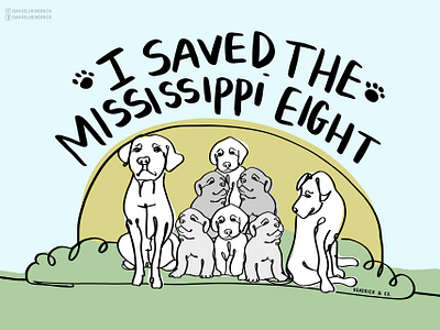 The Mississippi Eight animals branding cat charity comic book custom artwork design dog dogs graphic design hand drawn illustration logo procreate puppy typography vector