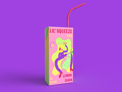 Lemon Guava 3d art box branding character design dimension drink fruit graphic design illustration juice lemon logo minimal packaging product ui ux vector