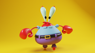 Mr.Krabs illustration 3d illustration blender characte design concepr art fan art illustration mr krabs spong bob