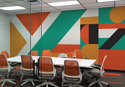 Yuit Comms Conference Room Mural branding design graphic design illustration interior design mural vector vinyl