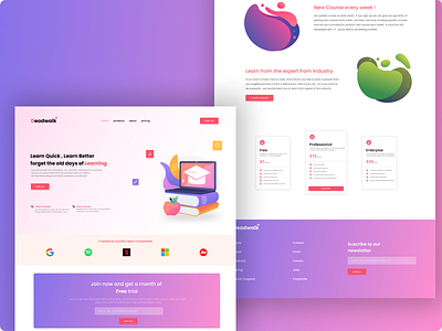 LMS Landing Page animation blue branding design desing gradient graphic design illustration inspiration landing page lms logo modern new pink ui ux vector web yellow