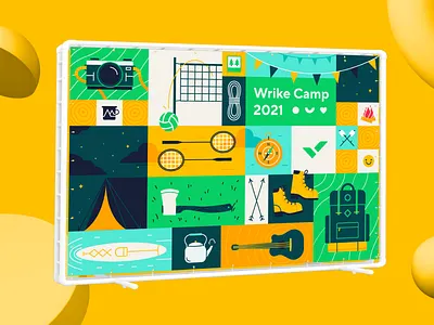 Wrike Camp Banner brand branding camping design graphic design illustration vector wrike