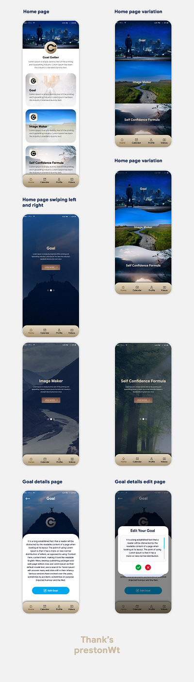 Goal Getter App UI/UX Design app design icon ui ux