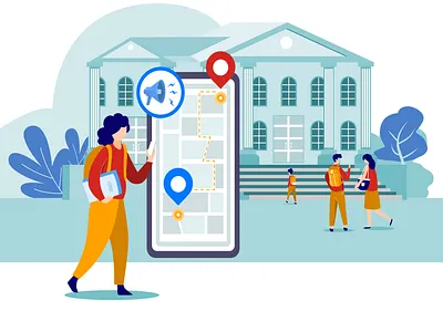 CAMPUS NAVIGATION artwork design flatdesign illustration isometric illustration ui vector