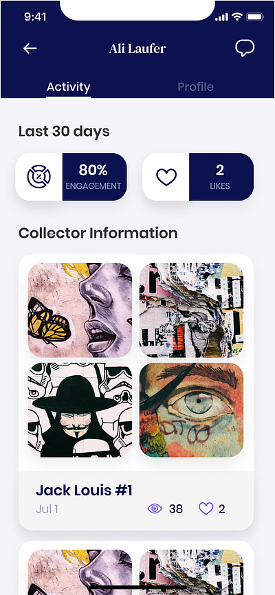 Collector Activity Screen app design icon logo ui ux