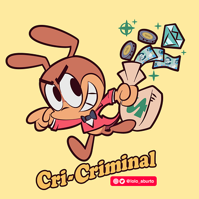 CriCrí Criminal design digital art doodler fanart humor illustration kawaii logo nintendo retro vector videogame