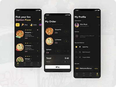 Station Pizza Delivery App app app design food food app food delivery application food delivery service mobile app mobile design pizza delivery app ui ui design ux ux design