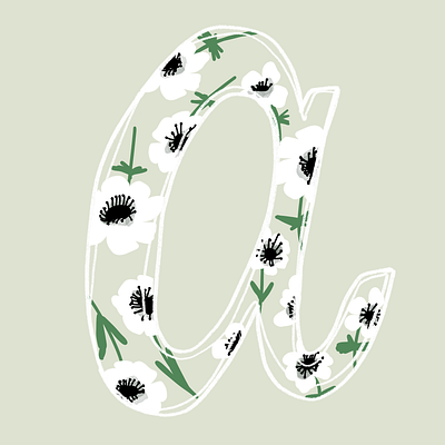 A is for Anemone adobe illustrator branding design designer floral graphic design illustration illustrator letter a letterring procreate type typography