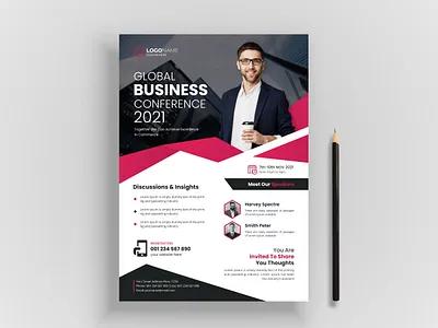 Corporate Business Conference Brochure Flyer Layout Template branding conference poster
