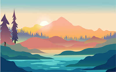 Sunset design illustration vector