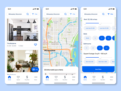 HomeBase Conceptual Mobile App apartment apartment search figma made with figma mobile mobile ui real estate real estate app