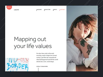 Hero magazine branding clean creative daily ui dailyui flat graphic design hero layout typography ui ui design