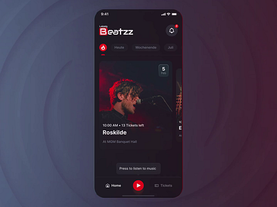 Nichtclub Ticket App - Leipzig Beatzz animation app branding design mobile nightclub ticket ui ux