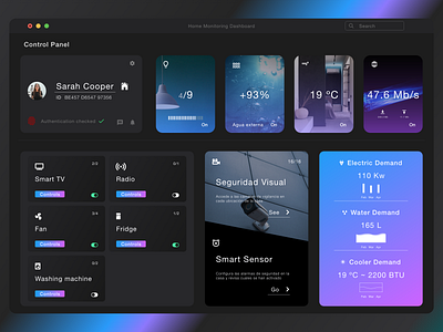 UI Home Monitoring Dashboard for Mac app design home monitoring dashboard mac ui ux
