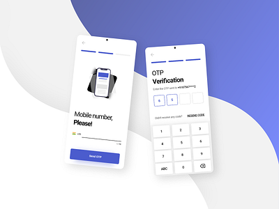 OTP Verification app app design blue branding clean concept design flat minimal mobile mobile ui modern otp otp verification typography ui uidesign uiux ux uxui