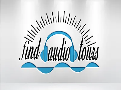 audio tours logo 3d branding graphic design logo
