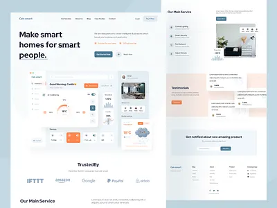 Cek-smart Landing Page dashboard homepage landing landingpage smarthome ui website website design