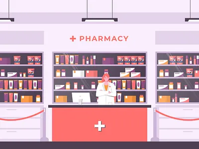 Pharmaceutical Business 2d design dribbble flat design illustration inspirations pharmacy shot vector