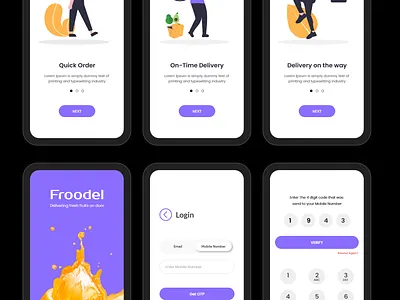 Froodel - Fruit Delivery App app design layout ui ux