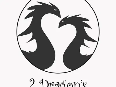 two head dragon logo abstract art background decoration design dragon head illustration logo monochrome silhouette vector