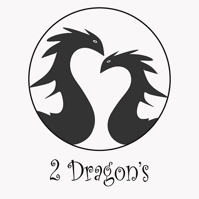 two head dragon logo abstract art background decoration design dragon head illustration logo monochrome silhouette vector