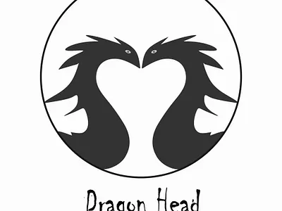 two head dragon logo abstract art background branding decoration design dragon graphic design head illustration logo monochrome silhouette vector