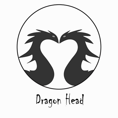 two head dragon logo abstract art background branding decoration design dragon graphic design head illustration logo monochrome silhouette vector