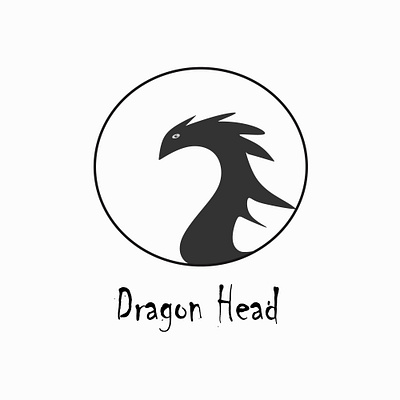 head dragon logo abstract art background branding decoration design dragon head illustration logo monochrome silhouette vector