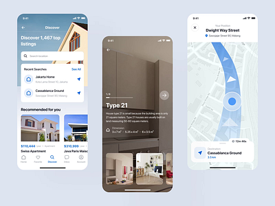 Hommie - Real Estate App UI Kit apartment app blue booking branding business design estate home hotel house mortgage real estate rent ui ui8 uidesign uikit ux uxdesign