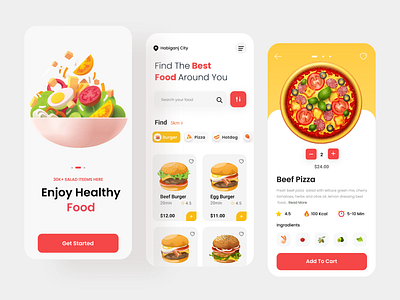 Food Delivery App UI Design designer ecommerce app ecommerce designer ecommerce food app fastfood app food delivery app food delivery service food menu food ordering app foodpanda illustration logo minimal popular shot restaurant app tazrin trendy uiux uiux designer ux