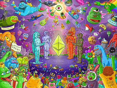 ✨ Arrival to the Metaverse ✨ 2d art bitcoin blockchain cartoon comic crypto crypto art crypto meme doge ethereum graphic design illustration maskot meme meme art meme artist meme designer memes nft pepe