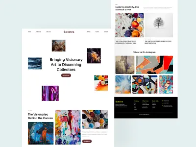 Spectra - Art Gallery Landing Page UI art art gallery art gallery website art website design artist creative design events exhibition gallery landing page ui user experience design user interface design ux web design website design website ui