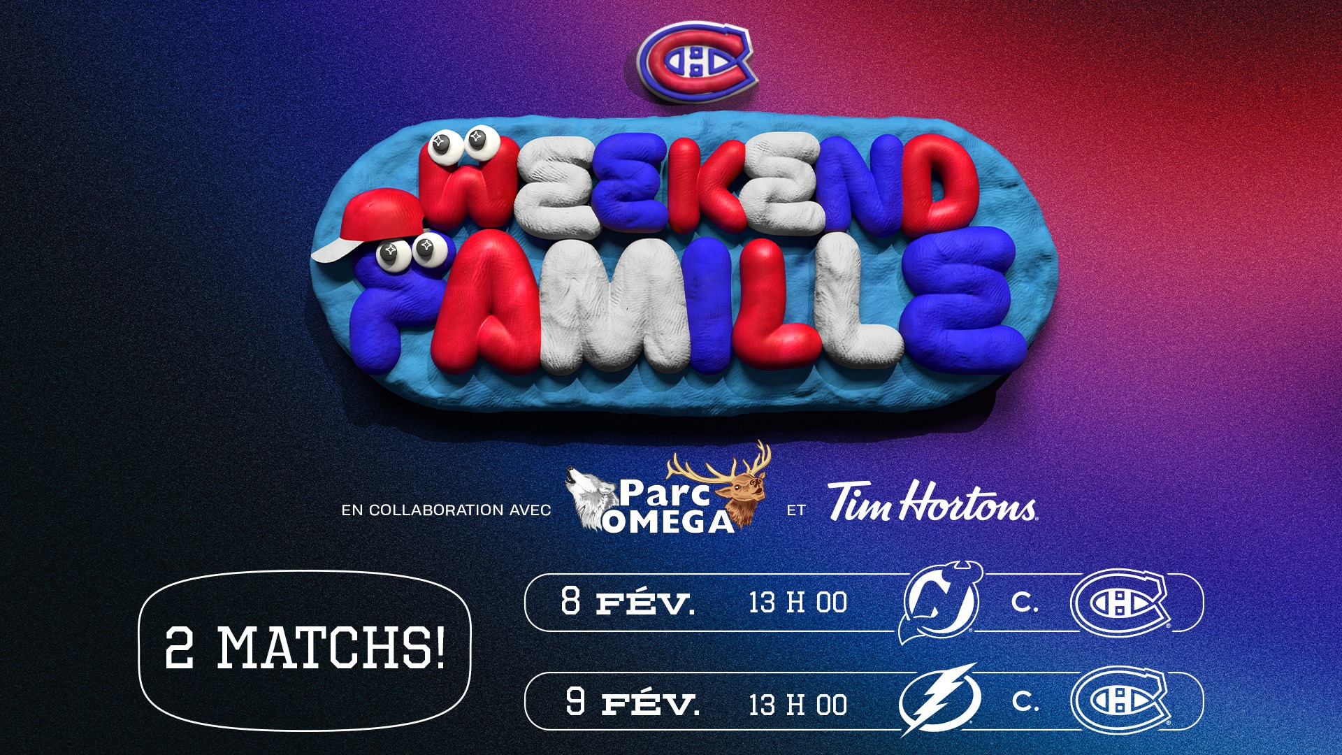 Weekend Famille - CH 3d canadiens clay design family graphic design hockey kids substance