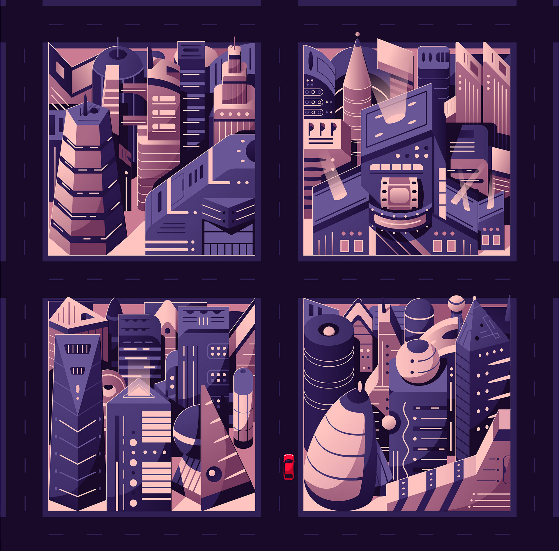 Renault - Futuristic Web Game art car city design future futuristic game illustration vector