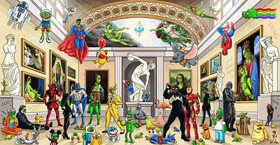 🐸 Pepe Museum of the Metaverse 🐸 2d art altcoin blockchain comic crypto crypto art disney ethereum illustration maskot meme meme art meme coin memecoin memes museum nft pepe superman token