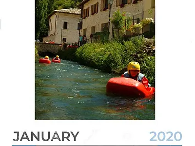 ITALIAN BORGO. borgo brand brandidentity branding calendar design digital gift graphic design hydrospeed illustration logo merchandising mountain rafting river riverboarding riversledge sport water