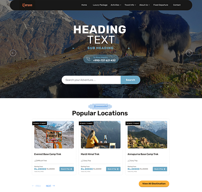 Trekking Website Design trekkingwebsite ui ui design webdesign website