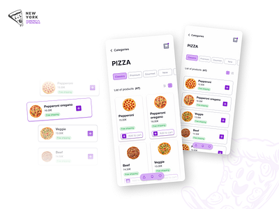 A product page for Pizza lovers mobiledesign pizza ui ux