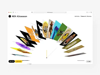 Website Design Concept for WEN Altseason 3d after effects animation branding crypto defi design gallery hero screen illustration memcoin scroll ui ux web design website