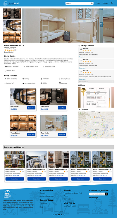 Hostel Finder Website UI bookingapp hostelfinder ui uiuxdesign ux webdesign