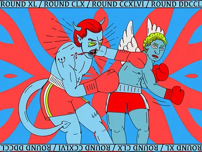 Soul vs Ego angel boxing character design demon devil ego fight monster soul sports